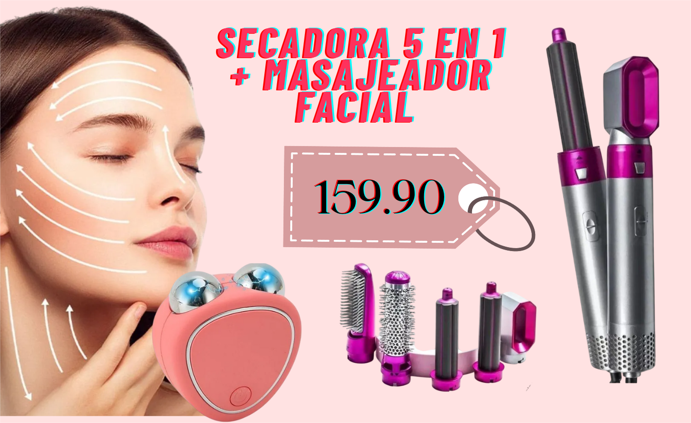 Secadora 5 en 1 + Masajeador facial